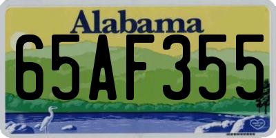 AL license plate 65AF355