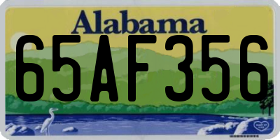 AL license plate 65AF356
