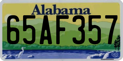 AL license plate 65AF357