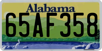 AL license plate 65AF358