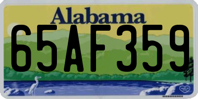 AL license plate 65AF359