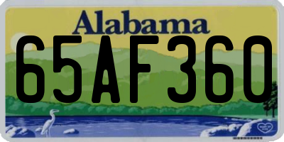 AL license plate 65AF360