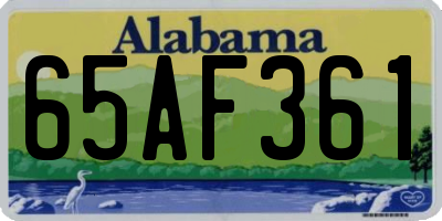 AL license plate 65AF361