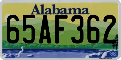 AL license plate 65AF362