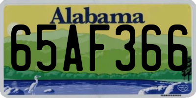 AL license plate 65AF366