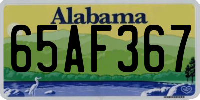 AL license plate 65AF367
