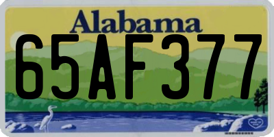 AL license plate 65AF377