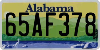 AL license plate 65AF378