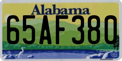 AL license plate 65AF380