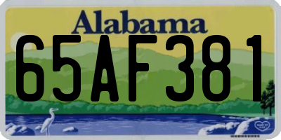 AL license plate 65AF381