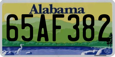 AL license plate 65AF382