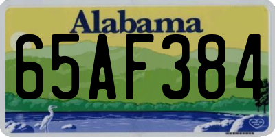 AL license plate 65AF384