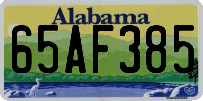 AL license plate 65AF385