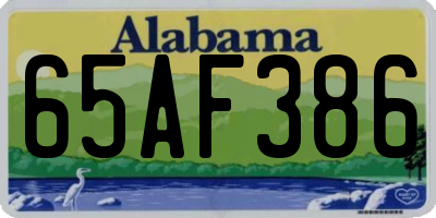 AL license plate 65AF386