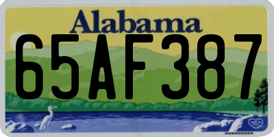 AL license plate 65AF387
