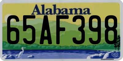 AL license plate 65AF398