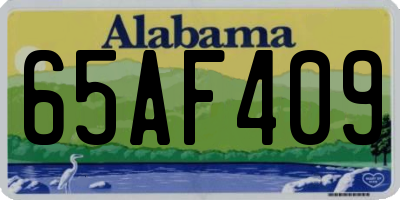 AL license plate 65AF409
