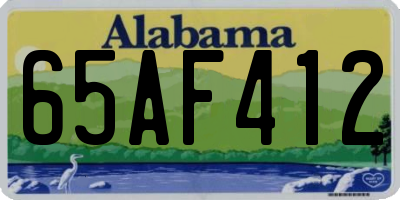 AL license plate 65AF412