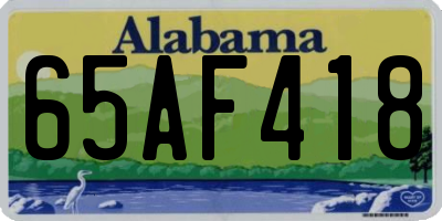 AL license plate 65AF418