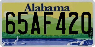 AL license plate 65AF420