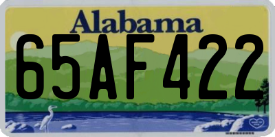 AL license plate 65AF422