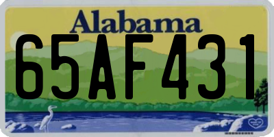 AL license plate 65AF431