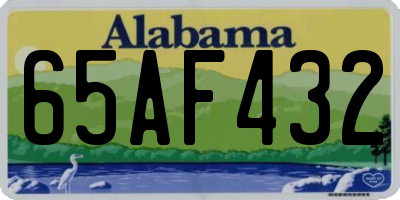 AL license plate 65AF432