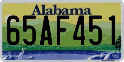 AL license plate 65AF451