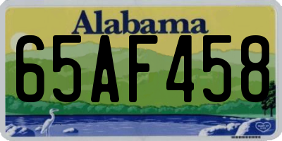 AL license plate 65AF458