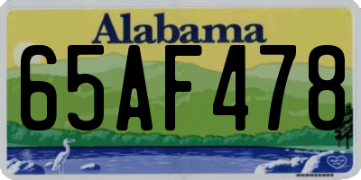 AL license plate 65AF478