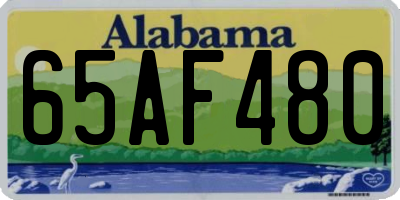 AL license plate 65AF480