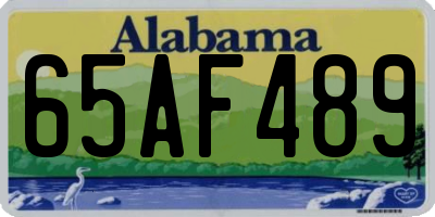 AL license plate 65AF489