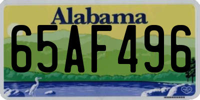 AL license plate 65AF496