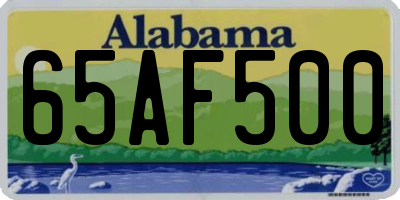 AL license plate 65AF500