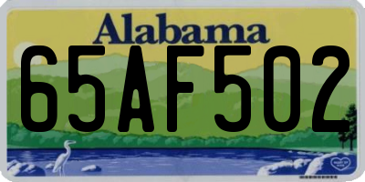 AL license plate 65AF502