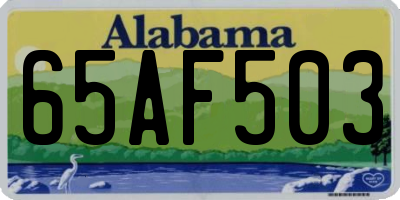 AL license plate 65AF503