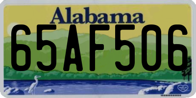 AL license plate 65AF506