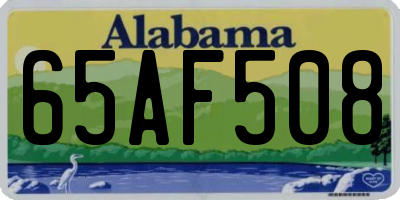 AL license plate 65AF508