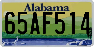AL license plate 65AF514