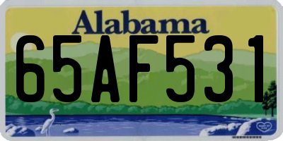 AL license plate 65AF531