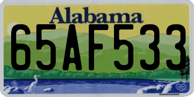 AL license plate 65AF533