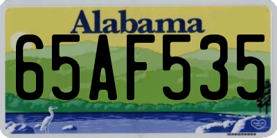 AL license plate 65AF535