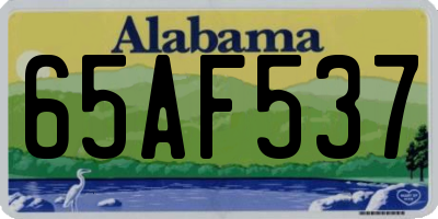 AL license plate 65AF537