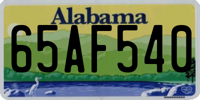 AL license plate 65AF540