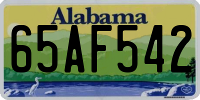 AL license plate 65AF542