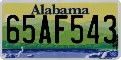 AL license plate 65AF543