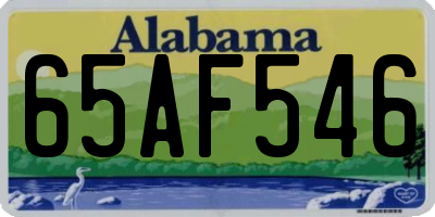 AL license plate 65AF546