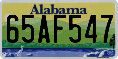 AL license plate 65AF547