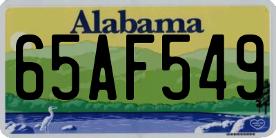 AL license plate 65AF549