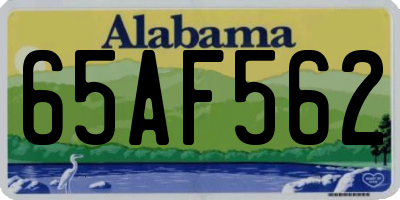 AL license plate 65AF562